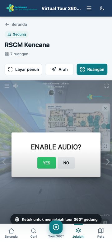 Halaman area — tampilan ponsel