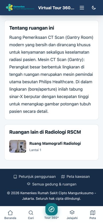 Informasi ruangan — tampilan ponsel
